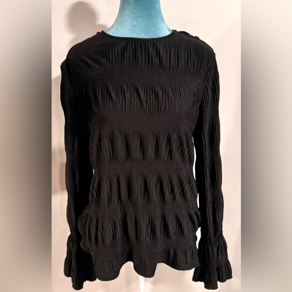 Ladies blouse by Prologue size LG in black poly.
